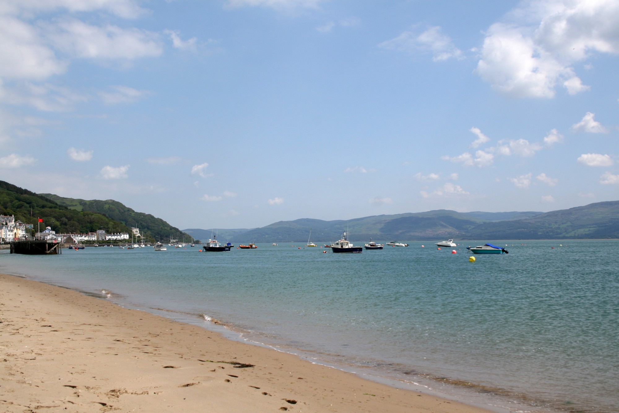 Looking up Aberdovey estuary from the beach